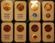 Zestaw - Denary Gdańskie z bursztynem - rant gładki