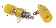 Zacisk laboratoryjny 4mm 10A ABS żółty - 1 sztuka