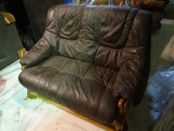 SOFA 2-KA - DĄB + 100 % skóra naturalna - MARKOWA