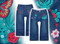 BUTTERFLY * super JEANSY roll-up HAFTY motyle * 92-98