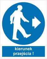 Naklejka PIKTOGRAM BHP, kierunek przejścia