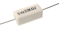 Rezystor mocy 5W ceramiczny 20 kiloohm - 10 sztuk