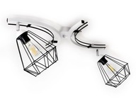 Lampa sufitowa plafon żyrandol 2xE27 klosz druciak, loft #1
