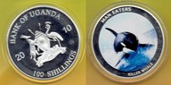 UGANDA 100 SHILLINGS 2010 r. Killer Whale
