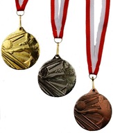 Medaily Šport Futbal Set Gold Silver Bronze