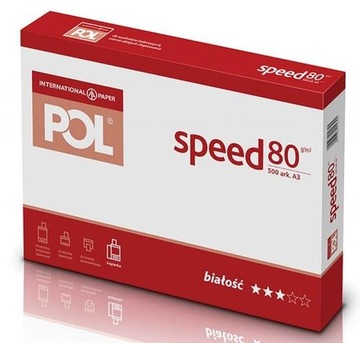 Бумага офисная копировальная PolSpeed, формат А3, 80г, 500 листов, белая