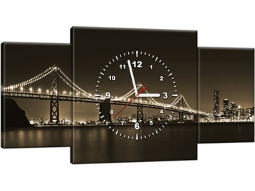 Часы настенные 80х40 City Bridge для гостиной Картина