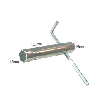 Klucz rurkowy do świec stalowy z dźwignią 16/18mm długość 120mm SLASK