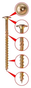 Wkręt ciesielski TORX łeb talerzowy 8x260 - 50szt