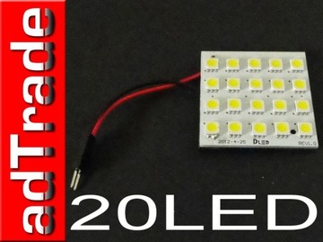 ПАНЕЛЬ 20 LED 5050 T10 W5W C5W C10W ПОТОЛОК 12В