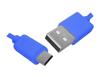 КАБЕЛЬ USB-МИКРОУСБ, 1М, СИНИЙ.