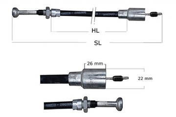 Linka Hamulcowa Cięgno Bowdena KNOTT 1030 / 1220mm