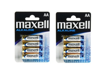 8 щелочных батарей LR6 Maxell AA AM3, пальчиковые