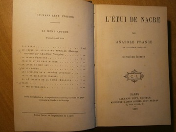 LETUI de NACRE АНАТОЛЬ ФРАНЦИЯ 1896 ПОДБОРКА ИСТОРИЙ