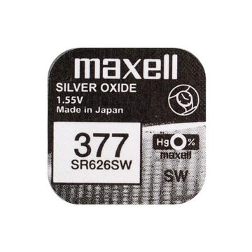 Серебряный аккумулятор для часов Maxell 377 / SR626SW