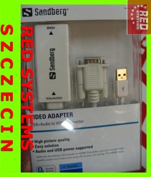 Переходник VGA + AUDIO на HDMI переходник Sandberg