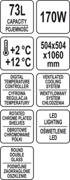 КРУГЛАЯ ОХЛАЖДАЮЩАЯ СТОЙКА ДЛЯ ТОРТОВ, 73Л LED