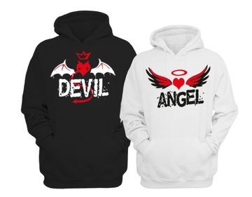 кофты для пар с капюшоном DEVIL и ANGEL размер XL