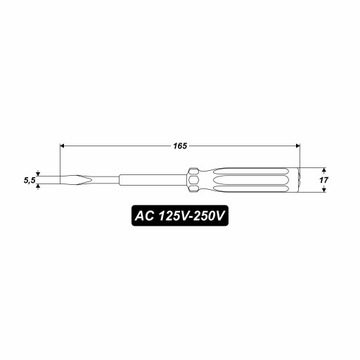 Электрический тестер 165 мм, 125-250 В