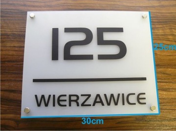 Numer domu tabliczka na dom adresowa PLEXI MROŻONA