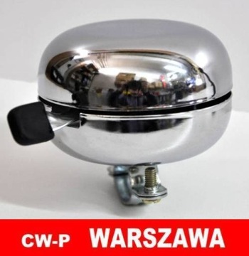 Dzwonek duży 80 mm DING-DONG stalowy RETRO chrom