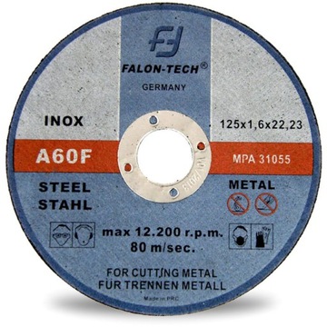 ДИСКИ ДЛЯ РЕЗКИ МЕТАЛЛА inox 125 x 1,6 FALON TECH