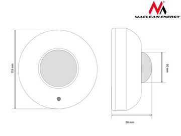 ПОТОЛОЧНЫЙ ДАТЧИК PIR ДАТЧИК ДВИЖЕНИЯ СУМЕРКИ LED 360 ГРАДУСОВ Maclean