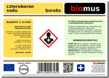 Бура тетраборат натрия 5 кг, чистота 99,9% Biomus