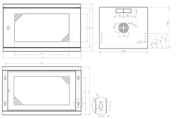 Шкаф-стойка 19'' 6U 450мм Серое Стекло ABCV