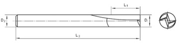 Фреза VHM 2p 8мм x 30мм прямая для ДЕРЕВА СТАЙРОДЮРА