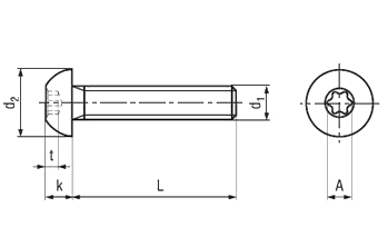 Черный шариковый винт M6x16 torx черная оцинковка 5 шт.