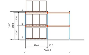 Паллетный стеллаж 3,5 м 18 паллетных мест НОВИНКА Mecalux