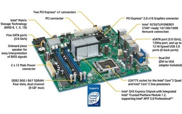 Твердотельная материнская плата Intel LGA775 DDR2 DVI Graphics