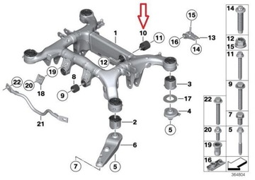 СЪЕМНИК ВТУЛКИ ЗАДНЕЙ БАЛКИ BMW 5 7 F10 F11 F18