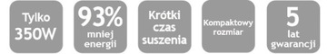 ЭФФЕКТИВНЫЙ!!! Сушилка для рук R4 350 Вт Экономная!!!