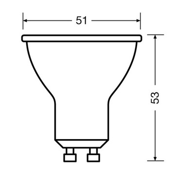 Галогенная светодиодная лампа 5W 50W GU10 36s 4000K OSRAM