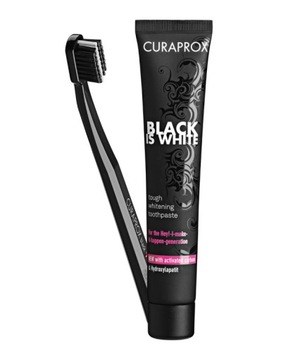 Зубная паста CURAPROX Black is White + зубная щетка