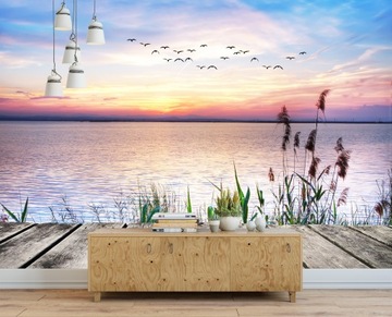 Fototapeta 3D zachód słońca ptaki 152x104 F00265