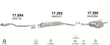 Глушитель концевой Opel Astra G 1.4-2.2 комби 98-03