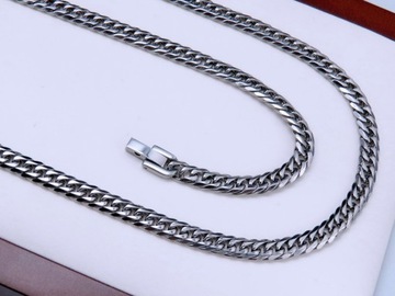 СЕРЕБРЯНАЯ ЦЕПЬ НА ШЕИ СТАЛЬ 316L 5мм