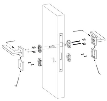 Klamka 1125 rozeta kwadratowa chrom satyna Convex