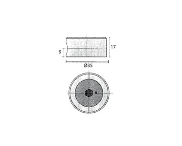 SISO FUERTE Эксцентриковый соединитель Fi 35x17 мм (2 шт.)