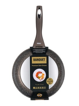 PATELNIA z powłoką Granite Premium BANQUET 24cm NA GAZ INDUKCJĘ