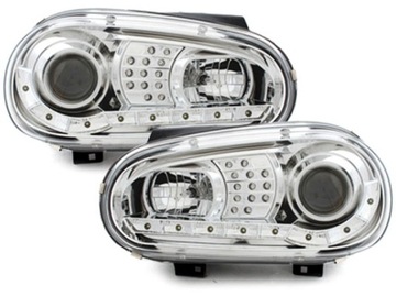 VW GOLF IV MK4 ЛАМПЫ передних фар LED CHROME H1