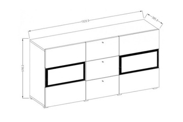 KOMODA szafka do salonu 130 cm 3 szuflady POJEMNA