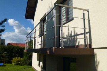 Balustrada nierdzewna balkonowa schodowa barierka 3 x Ø12 mm długość 5 m