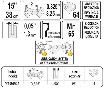 РЕЖУЩАЯ ЦЕПЬ 15'' .325 1.3MM 64Z