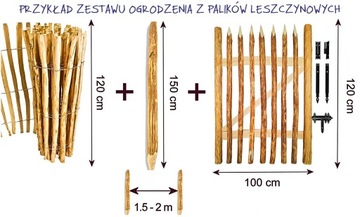 Furtka ogrodzenie leszczynowe 100 x 90 cm