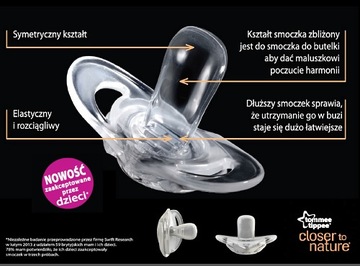 TOMMEE TIPPEE SMOCZEK USPOKAJAJĄCY FUN 0-6M 2 SZT.