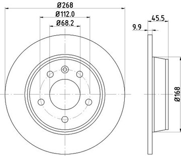 ЗАДНИЕ ДИСКИ, КОЛОДКИ, VW SHARAN I 7M 1995-2010 268x10